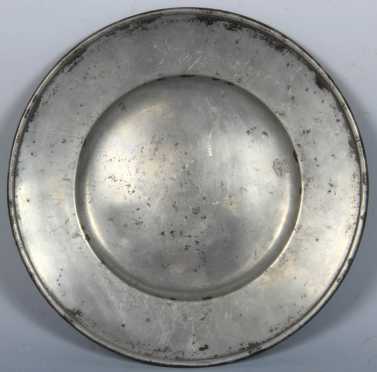 17th Century  Pewter Plate, touch marks of 1669 by Leonard S. Bourrelie