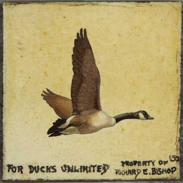 Richard E. Bishop, oil on panel for "Ducks Unlimited Stamp"