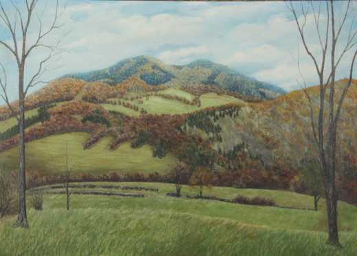 William Blair Bruce attributed,  oil on canvas landscape of  'The Ascutney's'