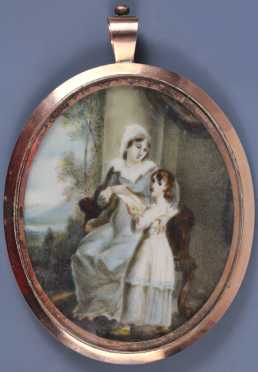 19th Century American Miniature Painting on Ivory
