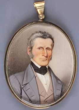 19th Century American Miniature Painting On Ivory