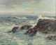 Frank Vining Smith oil on board seascape of "Cohasset Ledges,"