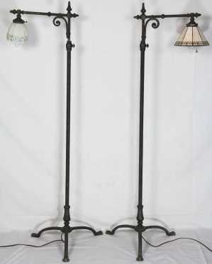 Tiffany Pair of Bronze Lamps