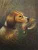 Gerald Rutgers Hardenberg Attributed, oil on board of a Brittany Spaniel retrieving a grouse