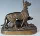 Cast bronze of Two Hunting Dogs