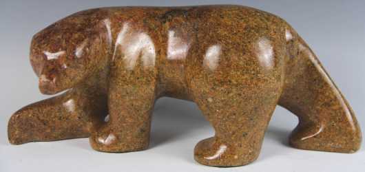 Inuit Carved Brown Stone Bear,