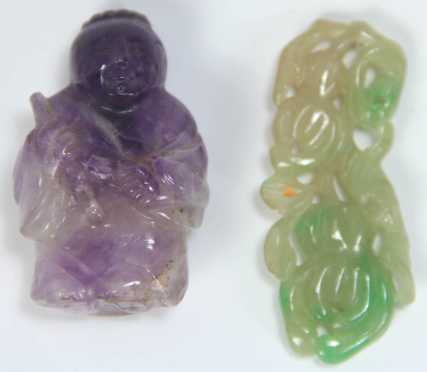 Two Chinese Jadeite Carvings