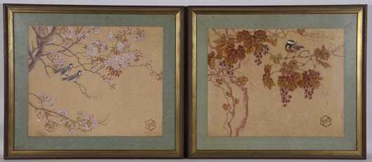 Pair of Chinese Watercolor Prints