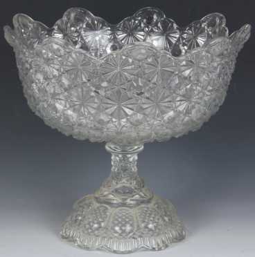 Daisy and Button Pattern Glass Compote