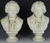 Two Bisque Busts of Mozart and Beethoven