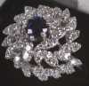 Diamond and Blue Sapphire Cluster Ring