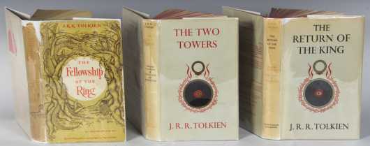 J.R.R. Tolkien, "The Lord of the Rings". 3 volume first editions