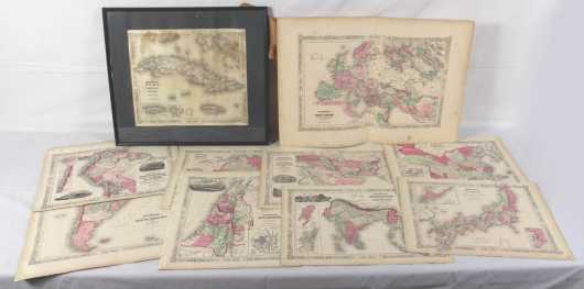 Miscellaneous South American and Asian Maps From "The Johnson's New Illustrated Family Atlas, 1864"