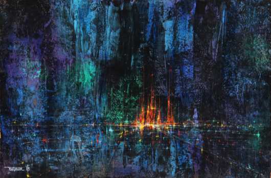 Leonardo M. Nierman,  oil on board abstract