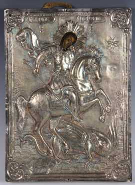 Greek Icon of St. George Slaying the Dragon