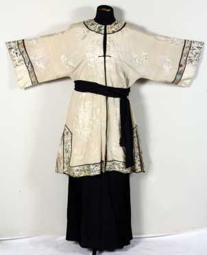 Chinese Silk Robe With Skirt and Sash
