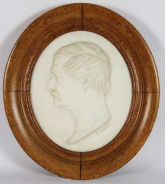 J. Lempereur, white marble plaque of a Gentleman