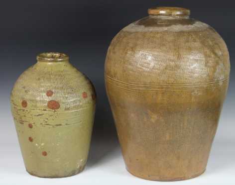 Two Korean Stoneware Jars