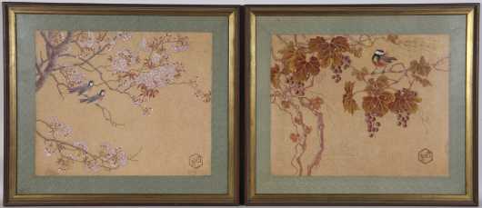 Pair of Chinese Watercolor Paintings