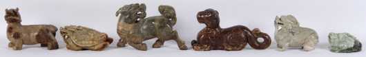 Six Chinese Carved Soapstone Animal Figures