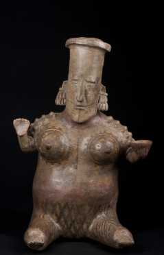 A large Jalisco seated female figure, 300 AD
