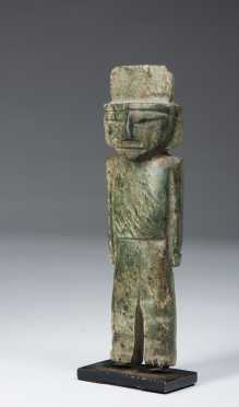 A Teotihuacan green stone figurine,  800 1000 AD