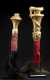 Two Akan Gold leafed fly whisks