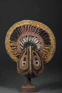 A woven basketry mask for agricultural festivals