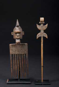 Two African hair ornaments