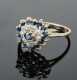 Sapphire and Diamond Heart Cluster Ring, 