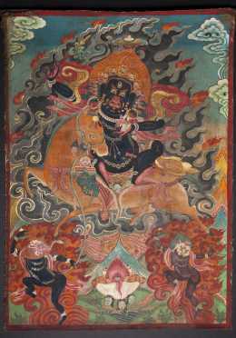 A Tibetan Thangka of Mahakala