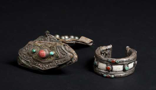 A Tibetan Bracelet with Tinder Pouch