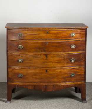 Mahogany Bow Front Chest of Four Drawers