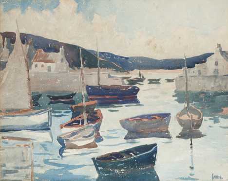 George Pearce Ennis watercolor of a harbor scene