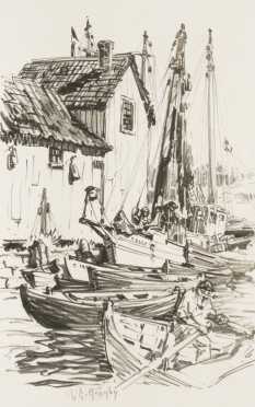 Lester George Hornby of a Harbor scene
