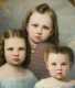 Anson Daniels, oil on canvas portrait of a three children, 