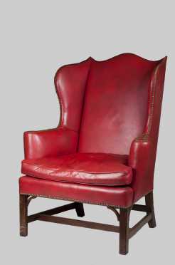 "Kittenger," Chippendale Style Wing Chair