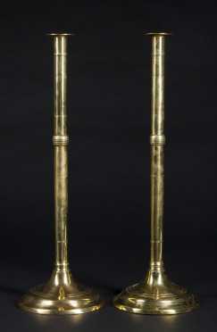 Pair of Tall English Candlesticks