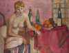 Dorothy Mengis Grant painting of a nude woman at a table