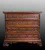 Early Italian Baroque Carved Secretary Chest