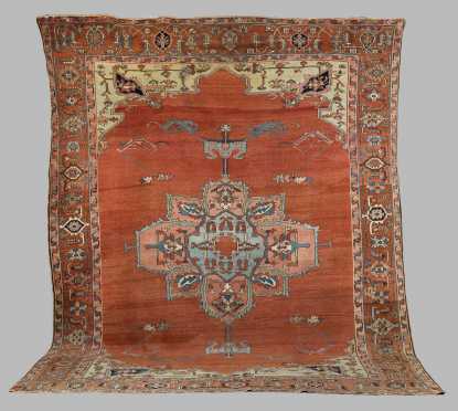 Antique Serapi Room Size Oriental Rug