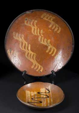 Two Slip Decorated Redware Dishes