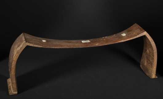 A fine Tongan neck rest with shell inlay
