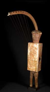 A fine and Ubangi figural harp