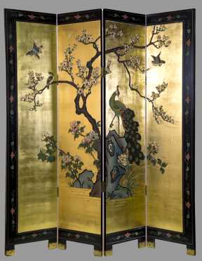 Chinese 20th C. Four Part Screen