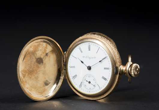 Elgin Ladies Pocket Watch and 14kt Chain
