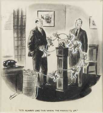 Louis Jommel, (E20thC.), American, satirical watercolor painting