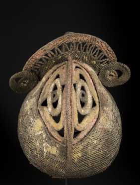 An Abelam woven cane yam mask