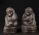Pair of Asian Carved Bamboo Monkeys