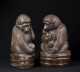 Pair of Asian Carved Bamboo Monkeys
